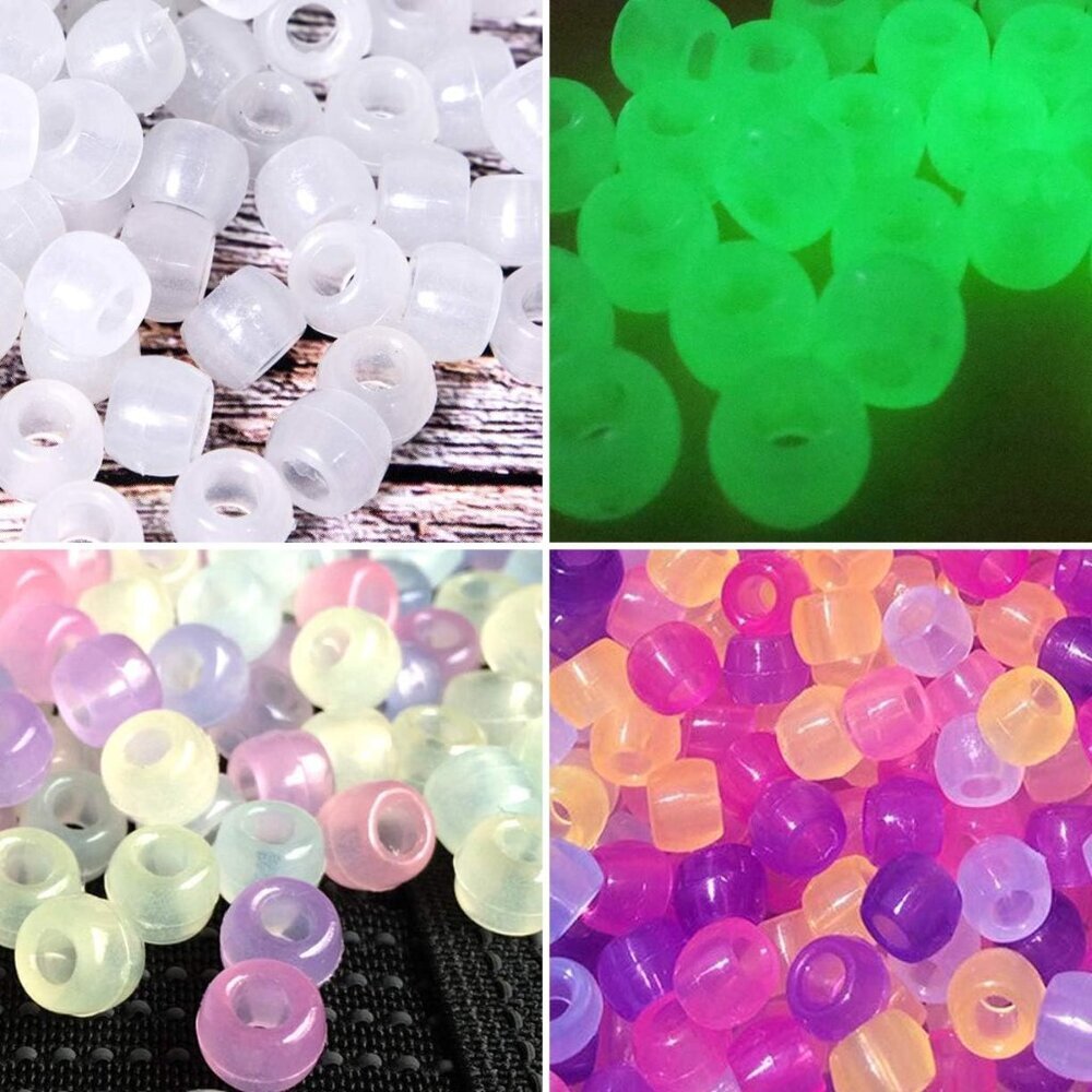 1500 Pcs UV Beads, Glow in The Dark Beads for Bracelets, Crafts, 8mm Friendship